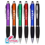 Colored Barrels - Executive - Stylus Pens with Black Grip Custom Imprinted