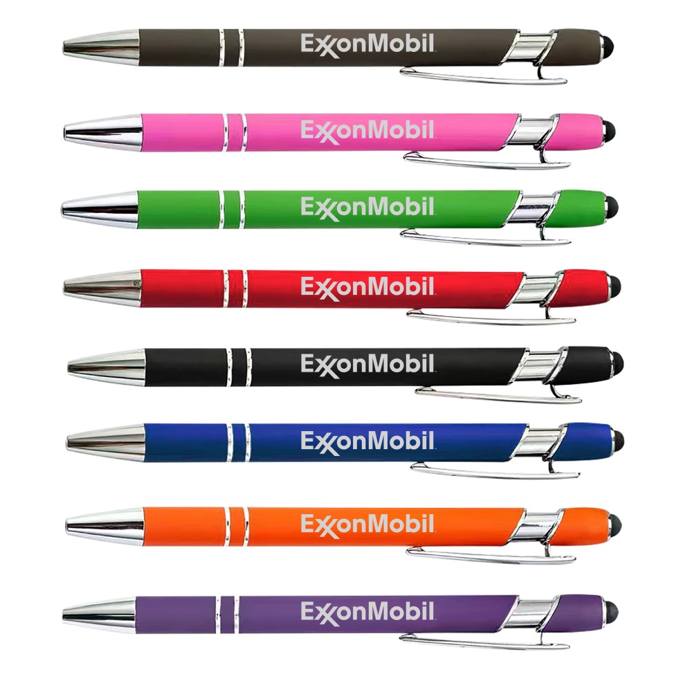 Custom Imprinted Soft-Touch Aluminum Pen w/ Stylus