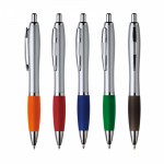 Stylus Ballpoint Pen w/Colored Rubber Grip Logo Branded