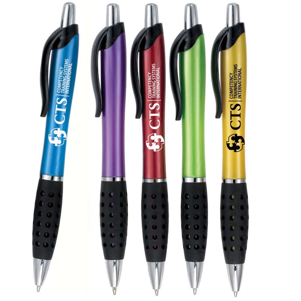 Logo Branded Ace Pen with Black Rubber Grip Logo Branded Ace Pen with Black Rubber Grip