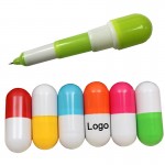 Pill Shaped Ballpoint Pen Logo Branded