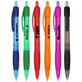Union Printed - Miami - Frosted Barrel Click Pen with Rubber Grip - 1-Color Logo Logo Branded
