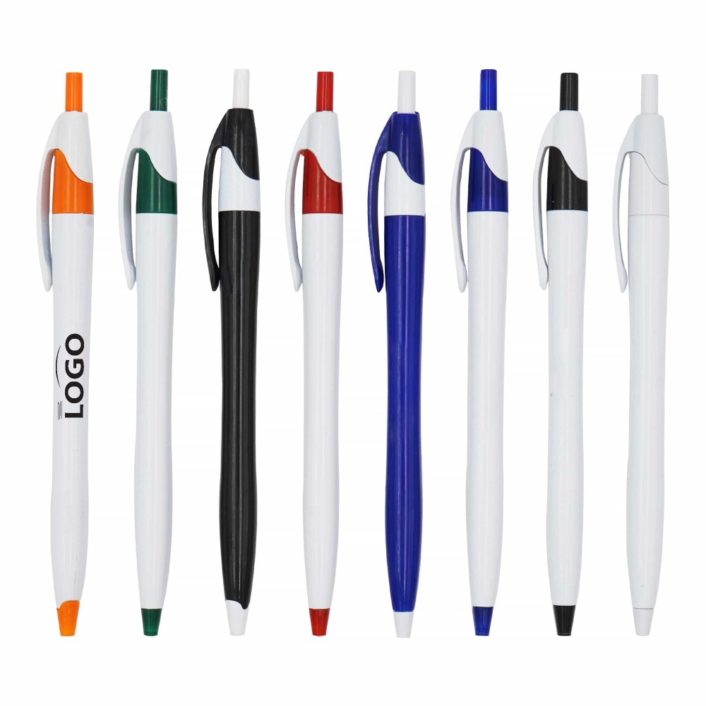 Retractable Plastic Ballpoint Pens Custom Engraved