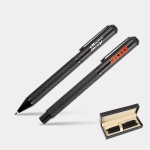 Logo Branded TiTUS Gun Metal Color Exclusive Pen Set  Ballpoint & Rollerball Duo with Gift Box