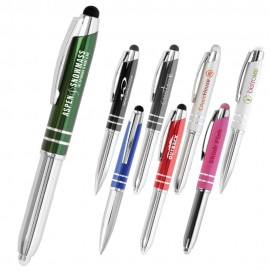 Flasher 3-in-1 Stylus Pen & LED Flashlight Stylus Ballpoint Pen Custom Imprinted