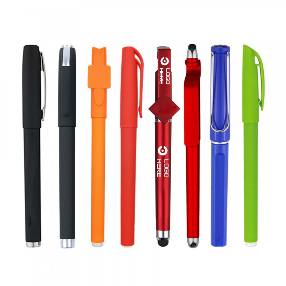 Custom Imprinted A Promotional Pen With A Phone Stand And Capacitive Stylus