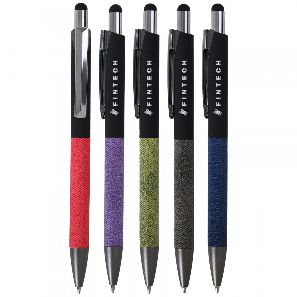 Ecometal Denim Stylus Pen Logo Branded Ecometal Denim Stylus Pen Logo Branded