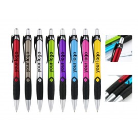 Plastic Ballpoint Pen With Rubber Sleeve Logo Branded  Plastic Ballpoint Pen With Rubber Sleeve Logo Branded