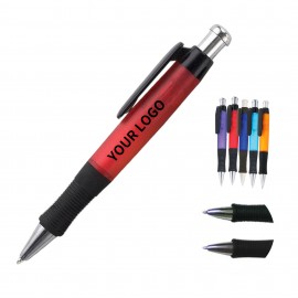 Translucent Barrel Click Ballpoint With Soft Grip 5.4" Logo Branded