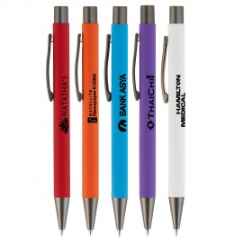 Custom Imprinted Sorrento Velvet-Touch Aluminum Pen