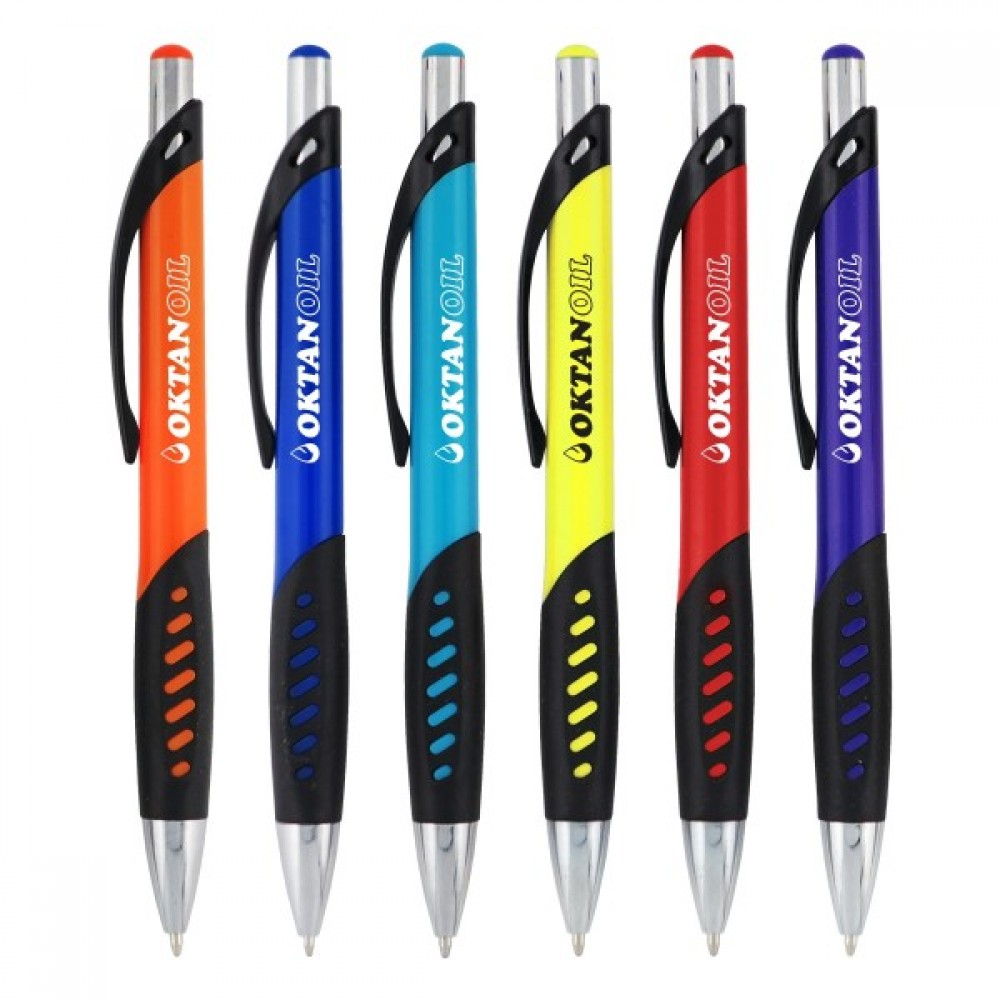 Retractable Pen w/Black Highlights Custom Engraved Retractable Pen w/Black Highlights Custom Engraved