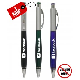 Custom Imprinted Closeout - French - Click Pen with Silver Top