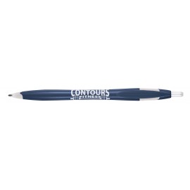 Kontour Retractable Ballpoint Pen (Navy Blue/White) Logo Branded