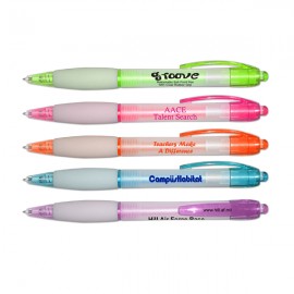 Custom Imprinted Liqui-Mark Groove - Retractable Ballpoint Pen w/White Rubber Grip