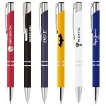 Custom Engraved Knight-101 Soft Touch Pens with Chrome Trim