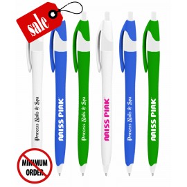 Custom Imprinted Lincoln Tropical Colored Barrels with White Trim Click Pen