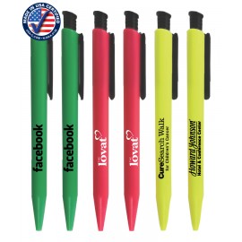 Custom Engraved Closeout USA Made "Monticello" Neon Colored Click Pen - No Minimum  Custom Engraved Closeout USA Made "Monticello" Neon Colored Click Pen - No Minimum