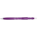 Custom Engraved Quarter Ballpoint Pen w/Purple Barrel/White Trim
