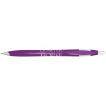 Custom Engraved Quarter Ballpoint Pen w/Purple Barrel/White Trim