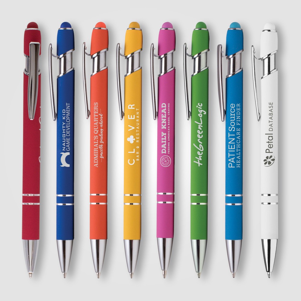 Ellipse Softy Brights w/ Stylus - Laser Custom Imprinted Ellipse Softy Brights w/ Stylus - Laser Custom Imprinted