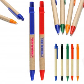 Custom Imprinted Green Kraft Paper Ballpoint Pen