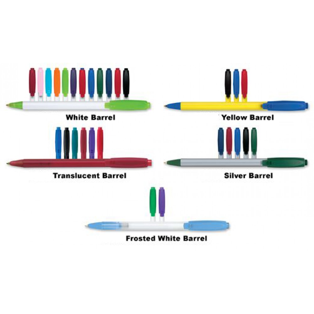 Paper Mate Sport Retractable Frost White Retractable Ballpoint Pen w/ Contrast Trim Custom Imprinted