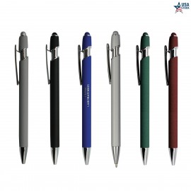 Custom Imprinted Metal Pen and Stylus with Soft Rubber