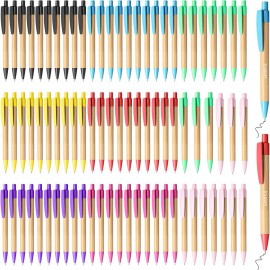 Retractable Bamboo Ballpoint Pen Logo Branded