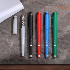 Custom Imprinted Rocklin Velvet-Touch VC Stylus Gel Pen