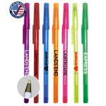 Logo Branded Closeout US Stick Classic Clear View Stick Pen