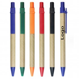 Custom Imprinted Recycled Cardboard Pen W/Plastic Clip  Custom Imprinted Recycled Cardboard Pen W/Plastic Clip