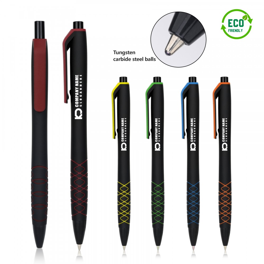 Soft Touch, Bright Grip Rubberized Comfort Pen Logo Branded
