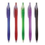 Custom Imprinted Translucent Plastic Contoured Click Pen
