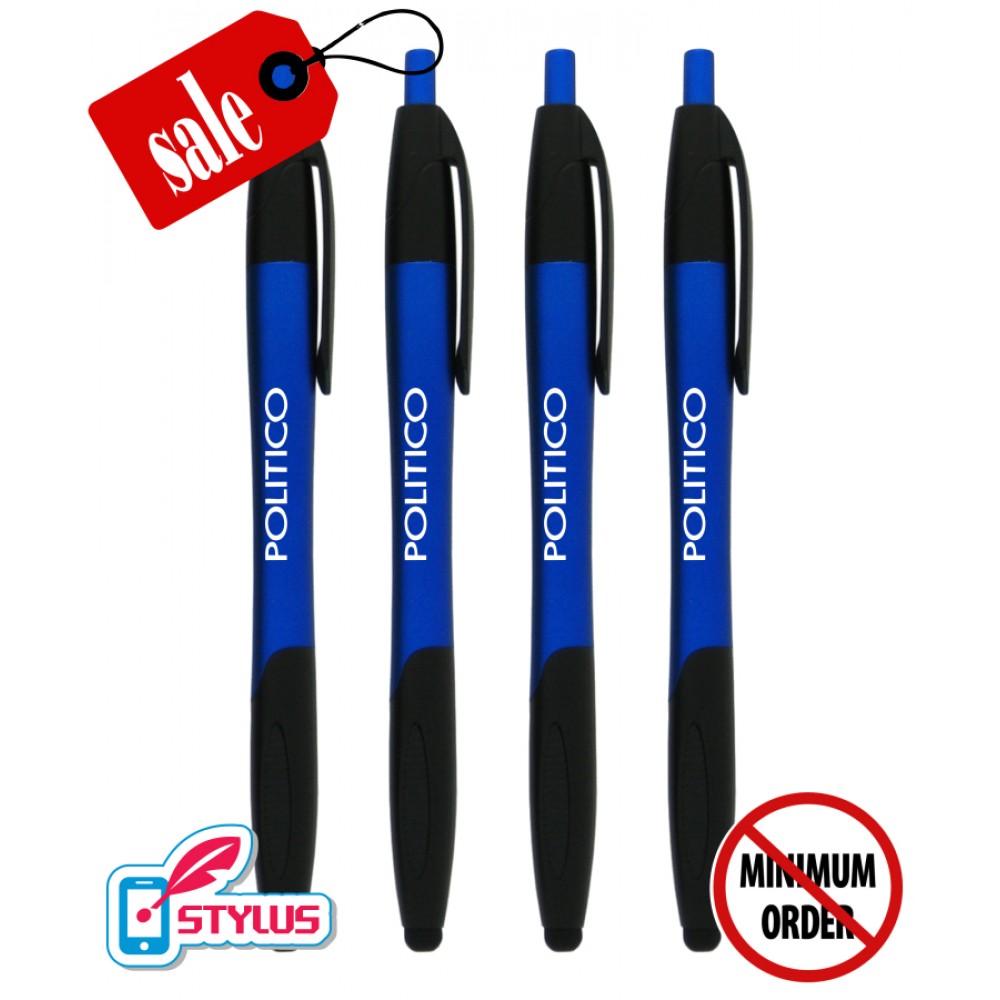 Closeout Colored Barrels - Effective - Stylus Pens with Black Trim Custom Imprinted