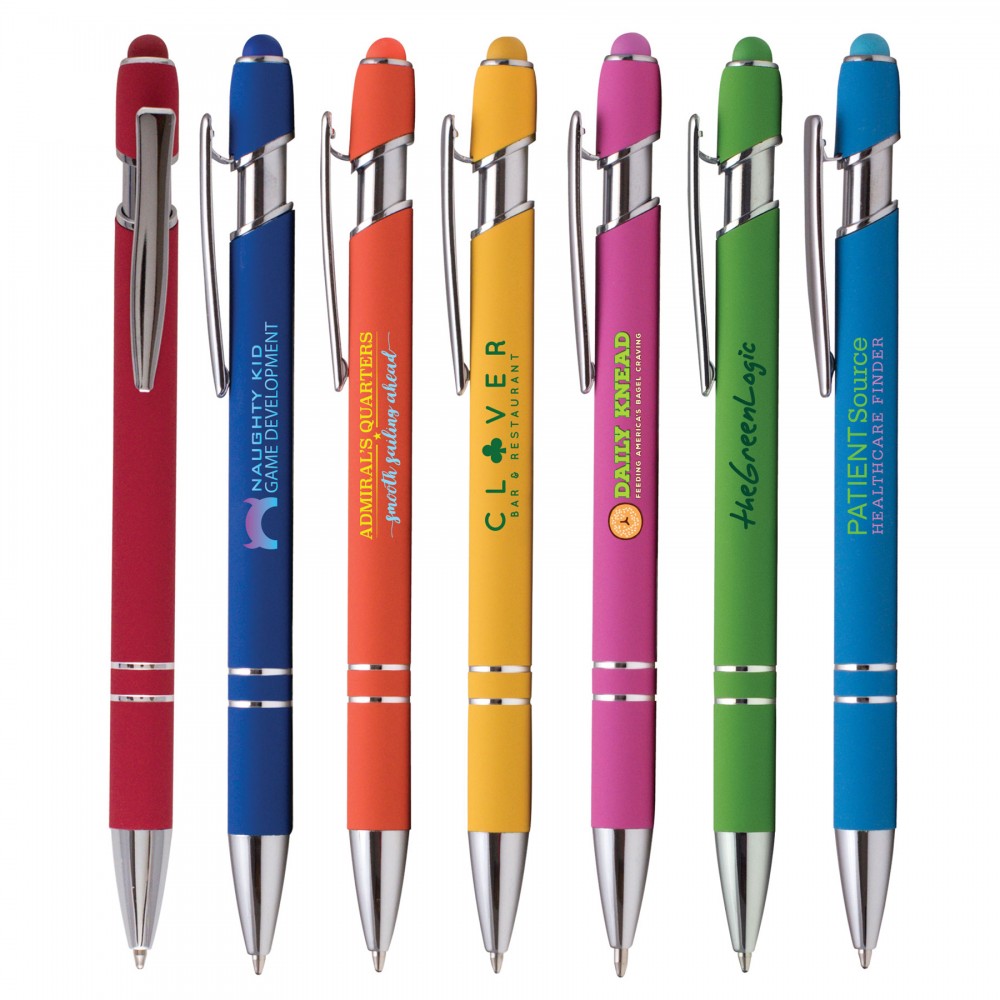 Stylus-3061 Bright Ballpoint Soft Touch Pens Custom Engraved Stylus-3061 Bright Ballpoint Soft Touch Pens Custom Engraved