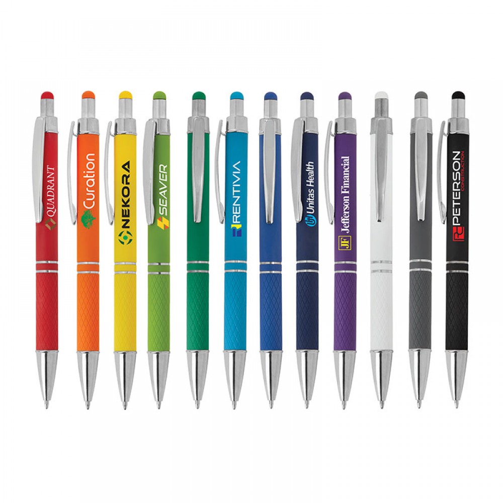 Custom Engraved Palette Soft Touch Ballpoint Pen / Stylus