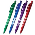 iValue Translucent Plastic Pen w/ Dual Retraction Logo Branded