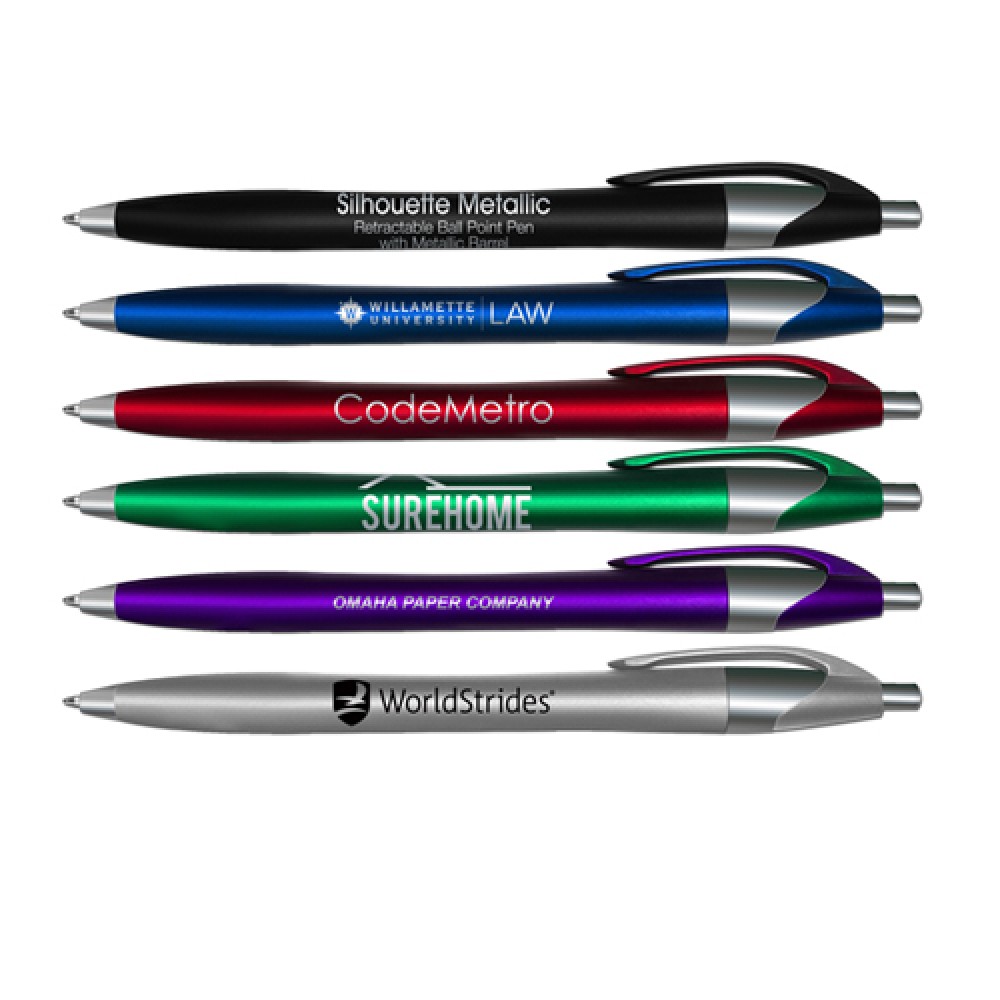 Liqui-Mark Silhouette Metallic - Retractable Ballpoint Pen Logo Branded