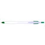 Kontour Retractable Ballpoint Pen (White/Green) Custom Engraved