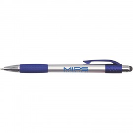 Custom Engraved Premium Silver Stylus Pen with Metallic Accents