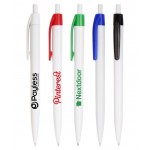 Lincoln White Barrels with Colored Trim Click Pen Logo Branded