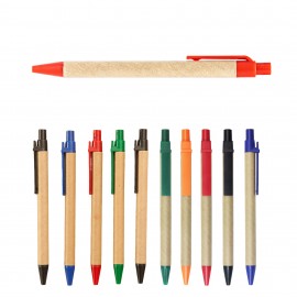 Logo Branded Kraft Paper Retractable Ballpoint Pen