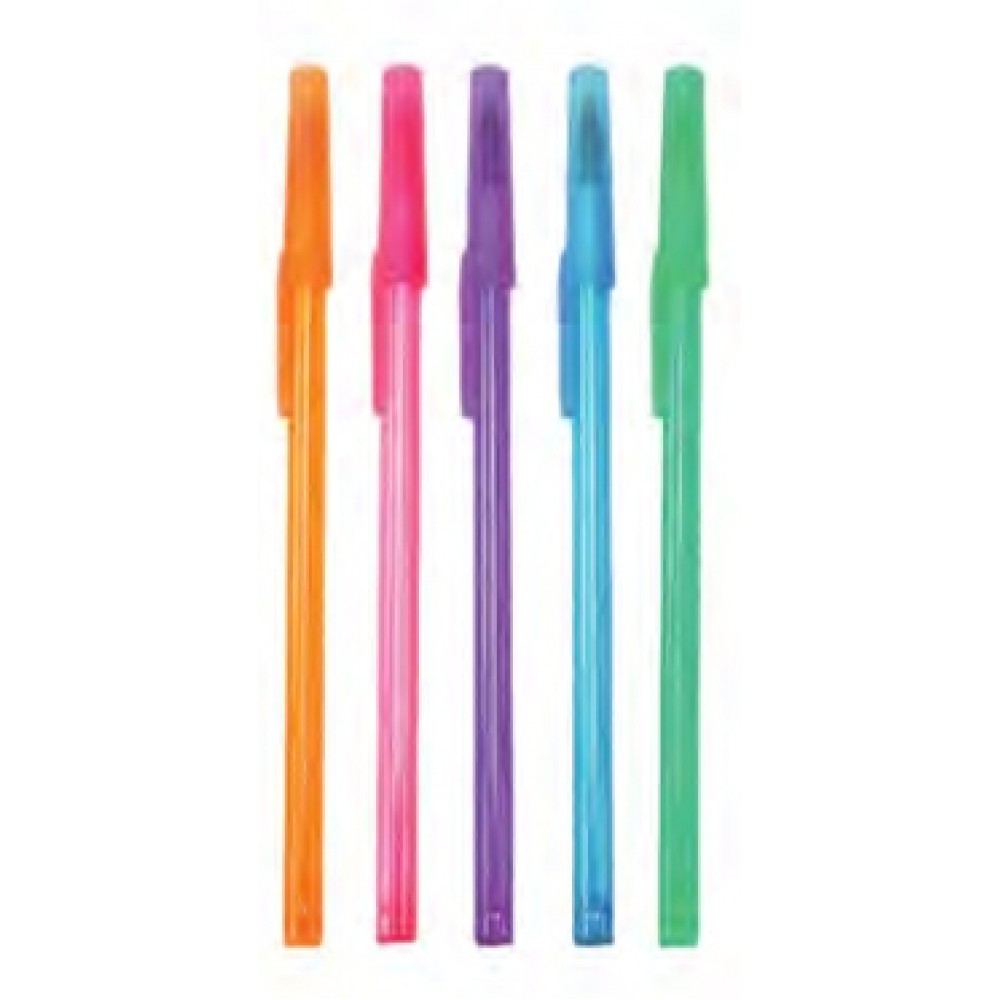 Custom Engraved Translucent Stick Pen w/Matching Trim Custom Engraved Translucent Stick Pen w/Matching Trim