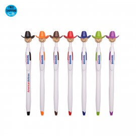 Custom Engraved Cowboy Hat-wearing Smiley Pen