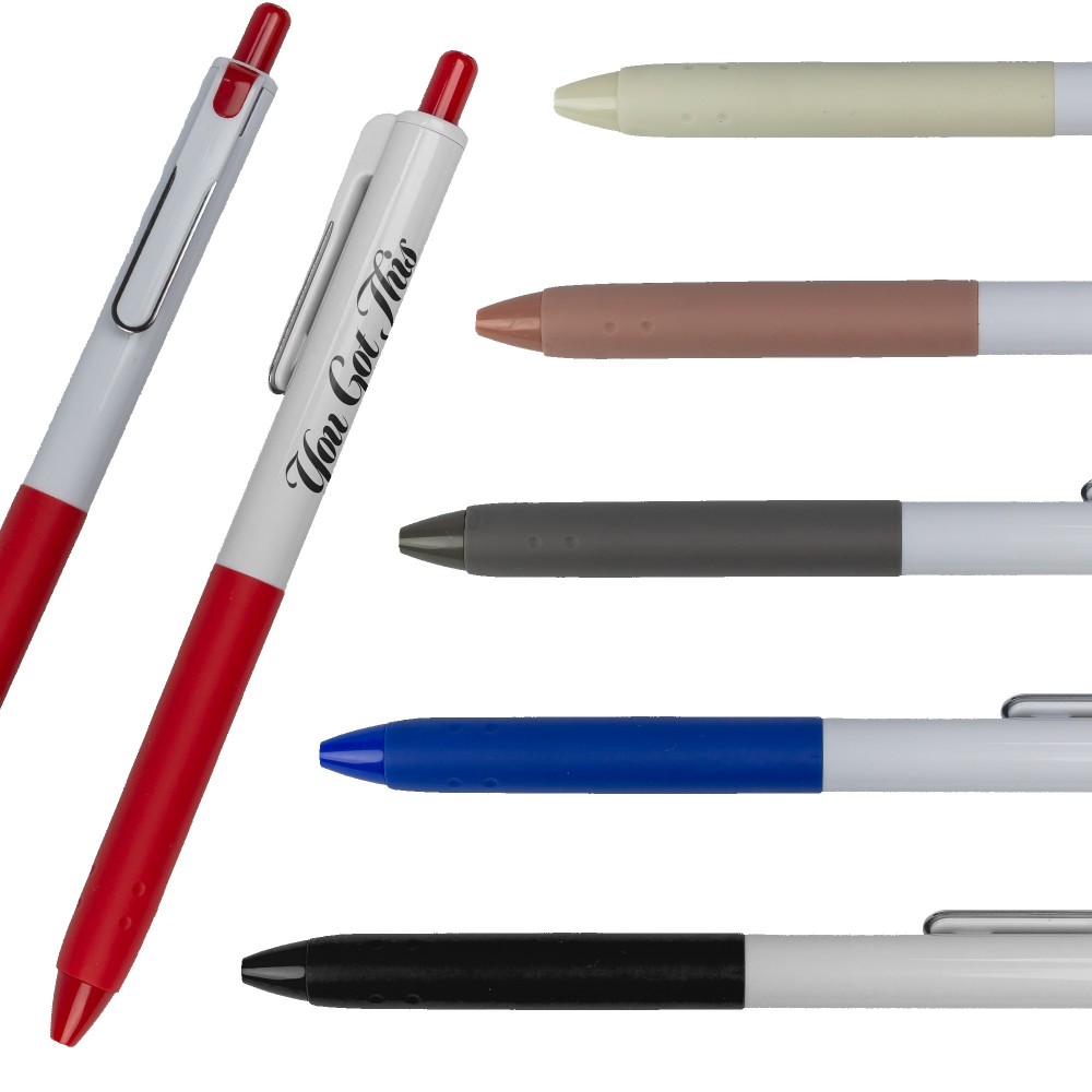 Recycled 2-Tones Pen with Long Soft Grip Logo Branded