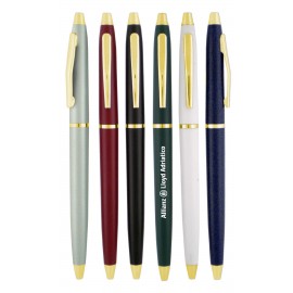 Logo Branded The Beacon Twist Pen - Gold Trim