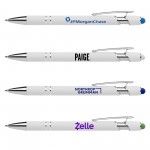 Stylus-3062 White Ballpoint Soft Touch Pens Custom Engraved