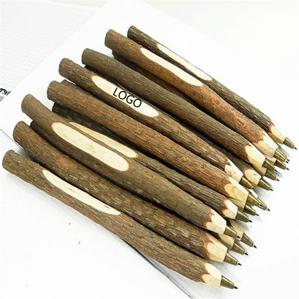 Logo Branded Wood Branch Ballpoint Pen Logo Branded Wood Branch Ballpoint Pen