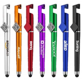 3 in 1 QR Code Stylus Pen with Phone Stand Custom Imprinted  3 in 1 QR Code Stylus Pen with Phone Stand Custom Imprinted