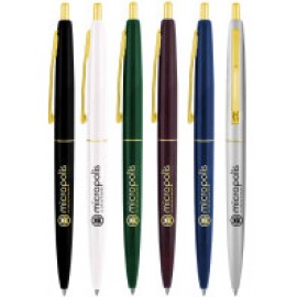 Custom Engraved The Troubador Click Pen - Gold Trim